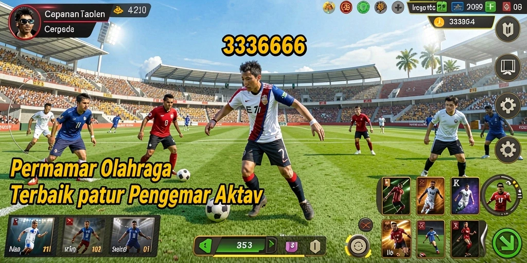Tangkapan layar menunjukkan aksi seru dalam game olahraga 333666.