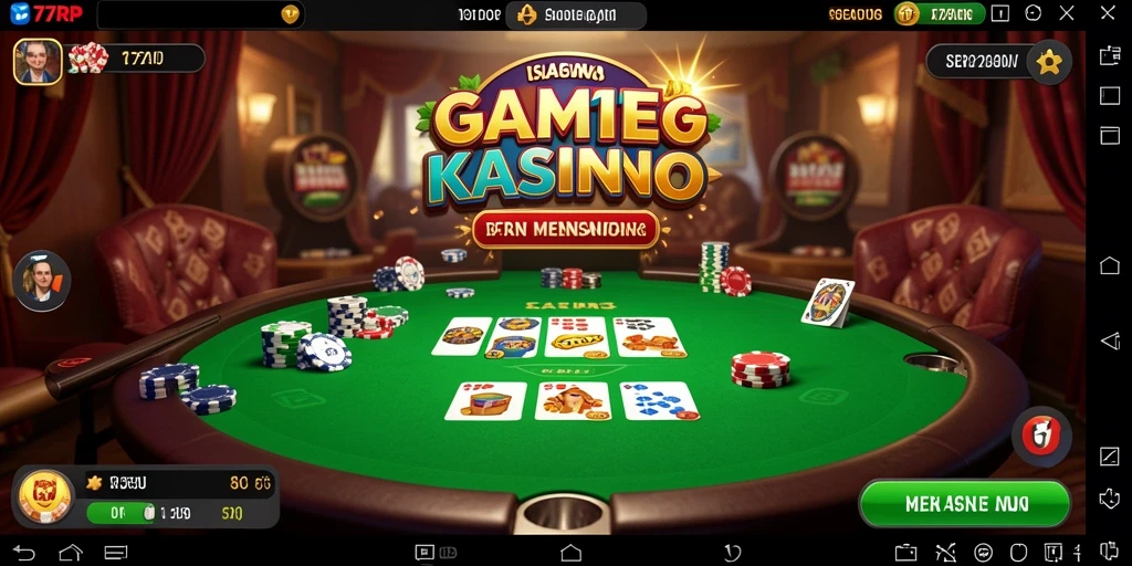 Screenshot utama 77RP menunjukkan gameplay kasino yang menarik.