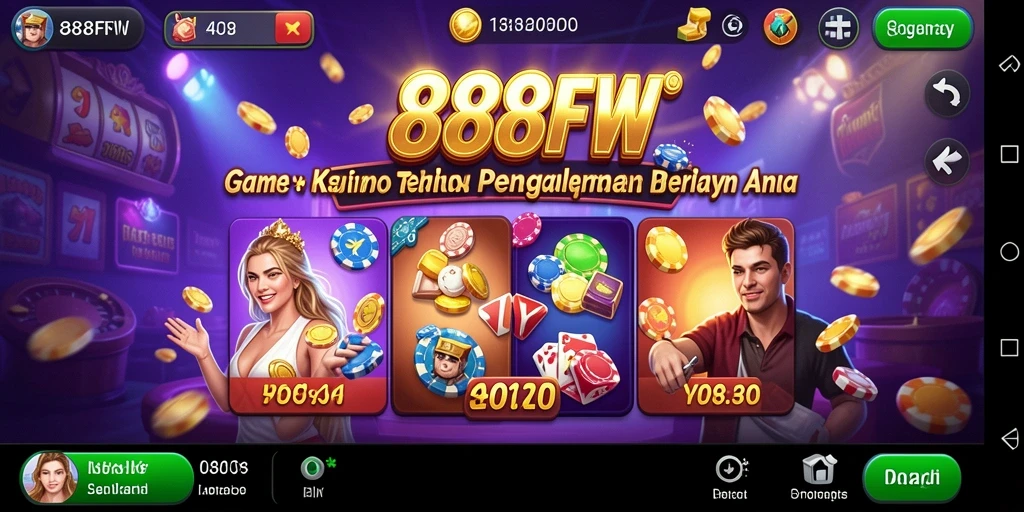 Screenshot gameplay Kasino 888FW menampilkan pengalaman bermain yang mendebarkan.