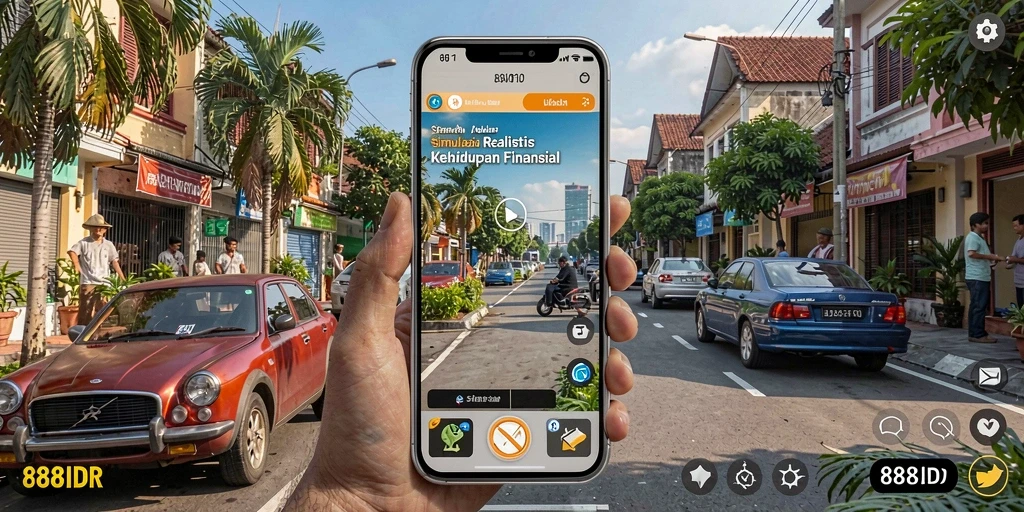 Tampilan gameplay 888IDR dengan fitur simulasi keuangan yang menarik.