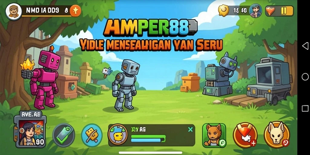 Tampilan seru gameplay AMPER88 dengan karakter yang beragam.