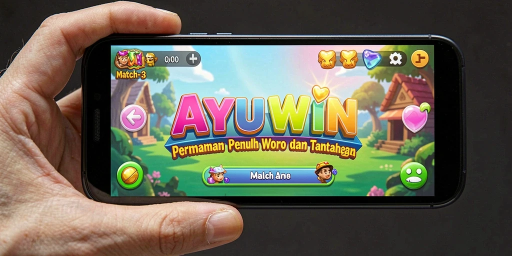 Tampilan permainan AYUWIN yang penuh warna dan menyenangkan.