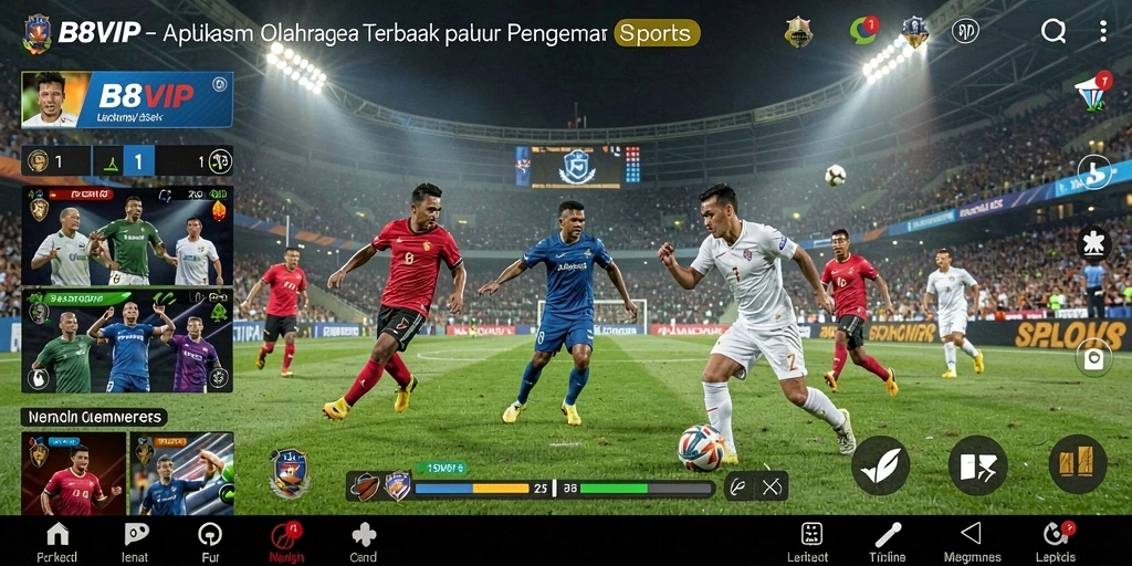 Tampilan gameplay interaktif B8VIP dalam dunia olahraga.