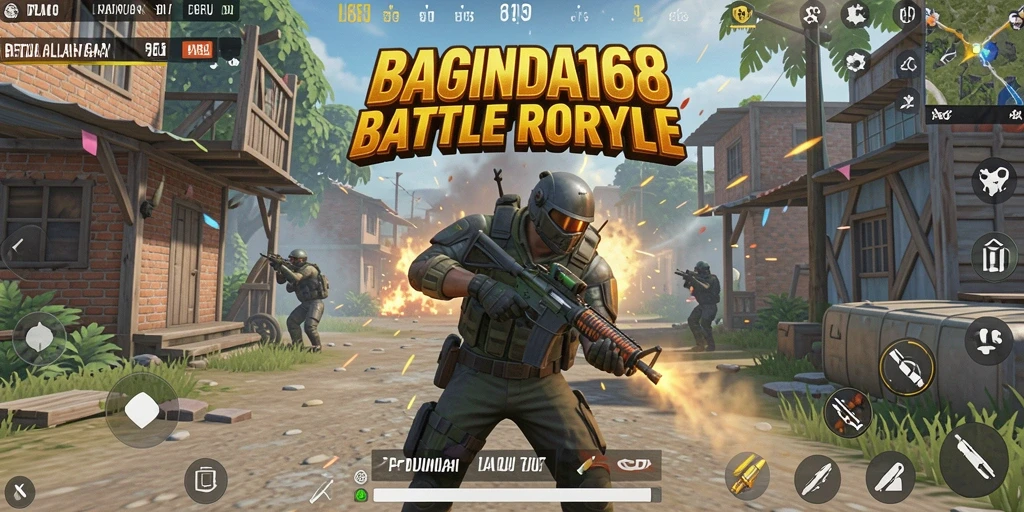 Gameplay mendebarkan BAGINDA168 di arena Battle Royale.