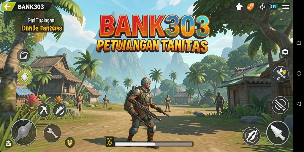 Tangkapan layar dari BANK303 menunjukkan aksi seru di dunia terbuka.