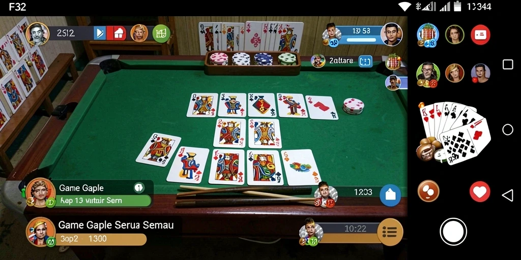 Gameplay seru Gaple di F32 dengan kartu yang menarik.
