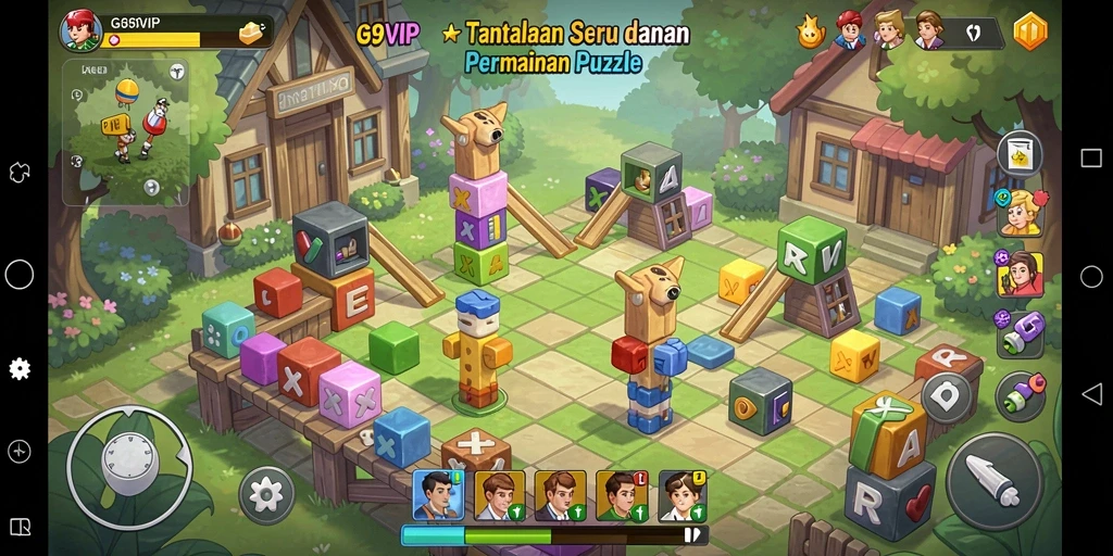 Screenshot G9VIP menunjukkan gameplay menantang dalam permainan Puzzle.