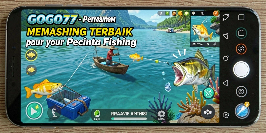 Screenshot gameplay yang menarik dari GOGO77 dengan aksi memancing penuh warna.