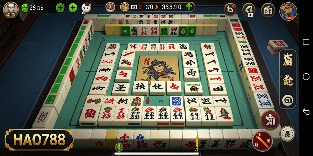 Screenshot HAO788 menampilkan gameplay Mahjong yang menarik.