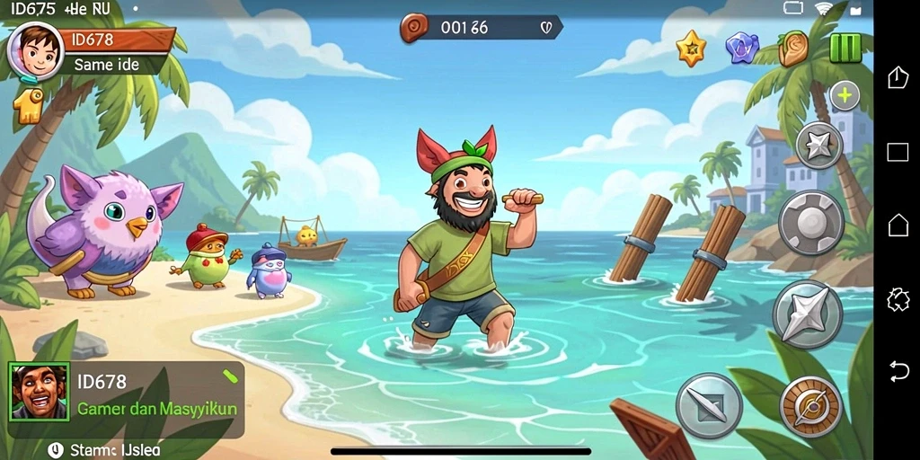 Tampilan gameplay ID678 yang sederhana dan mengasyikkan dari genre Idle.