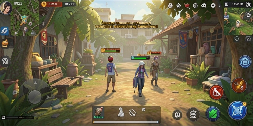 Screenshot gameplay IN22 menunjukkan dunia simulasi yang realistis dan interaktif.