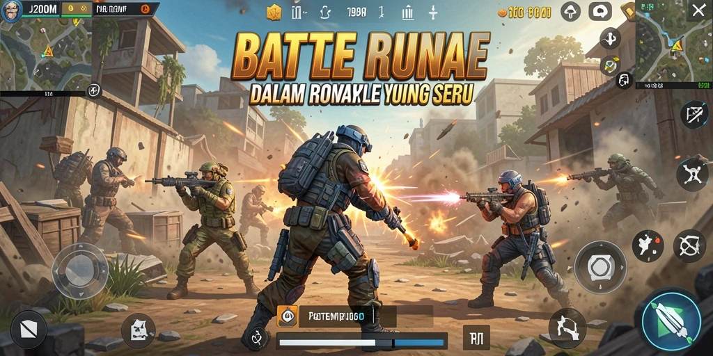 Gameplay mendebarkan dari J200M dalam pertempuran Battle Royale.