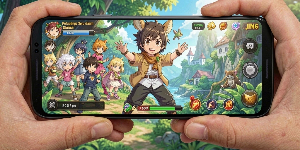 Tampilan gameplay seru dalam dunia Anime yang memikat.