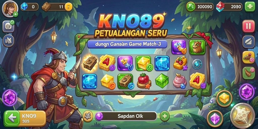 Tampilkan gameplay seru KNO89 dengan efek Match-3.