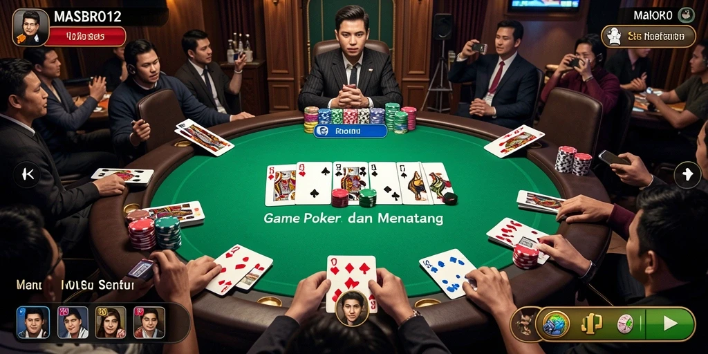 Tampilan menarik dari gameplay Poker di MASBRO12.