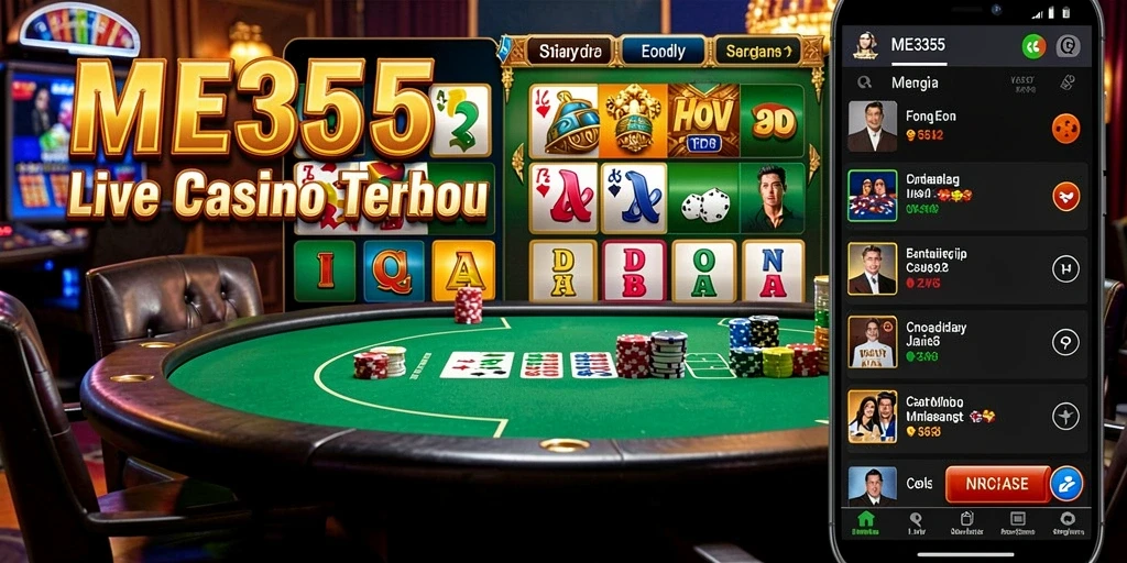 Tampilan menarik dari permainan Live Casino dengan dealer langsung.