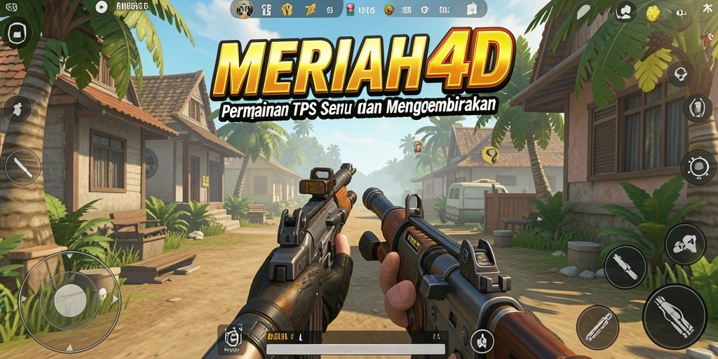 Screenshot gameplay MERIAH4D yang menampilkan aksi pertempuran seru dalam mode TPS.