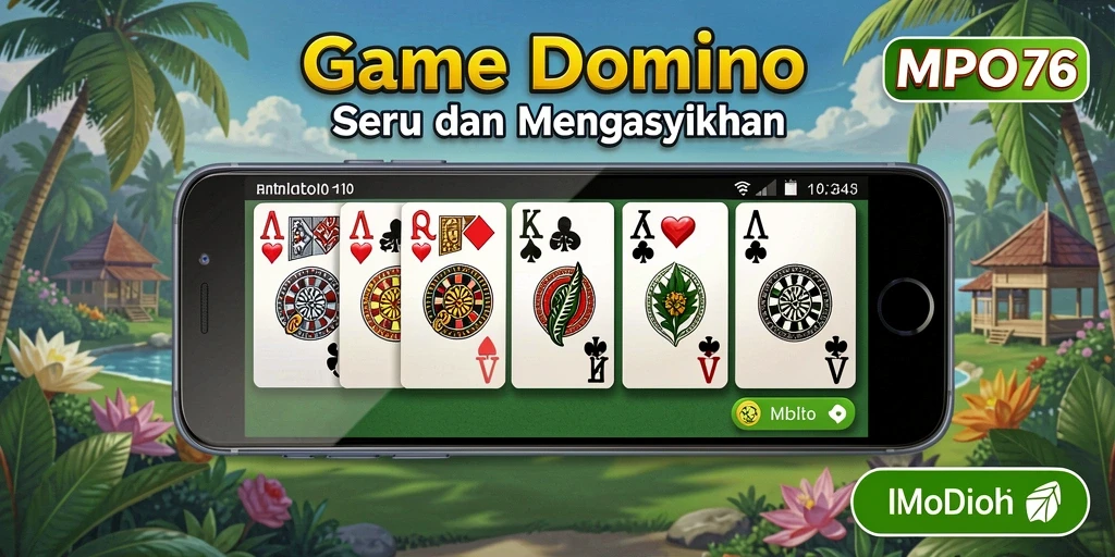 Screenshot gameplay MPO76 menampilkan serunya permainan Domino.