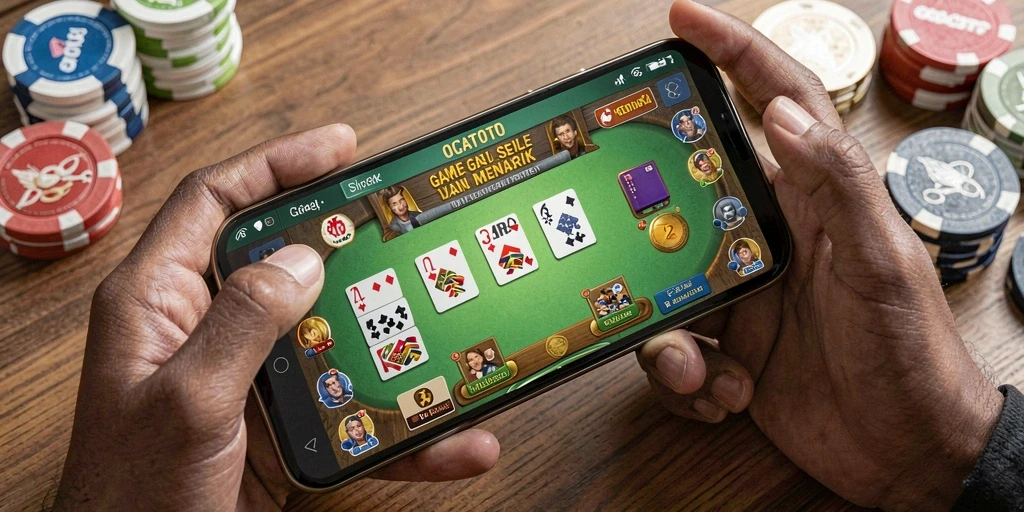 Screenshot gameplay OCATOTO yang menampilkan suasana bermain Gaple.