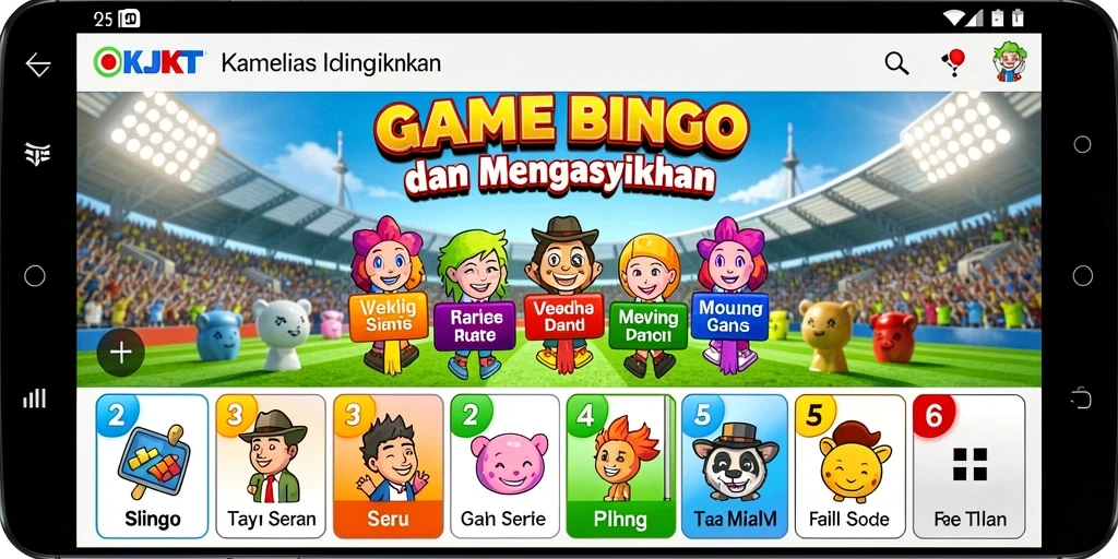 Tampilan menarik dari gameplay Bingo di OKJKT.