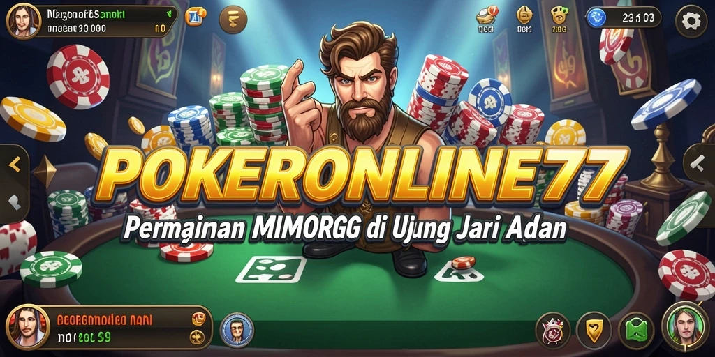 Screenshot gameplay POKERONLINE77 menampilkan aksi seru di dunia fantasi.