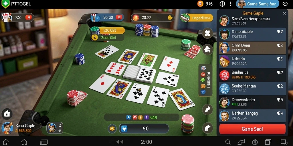 Tampilan gameplay seru PTTOGEL dalam permainan Gaple.