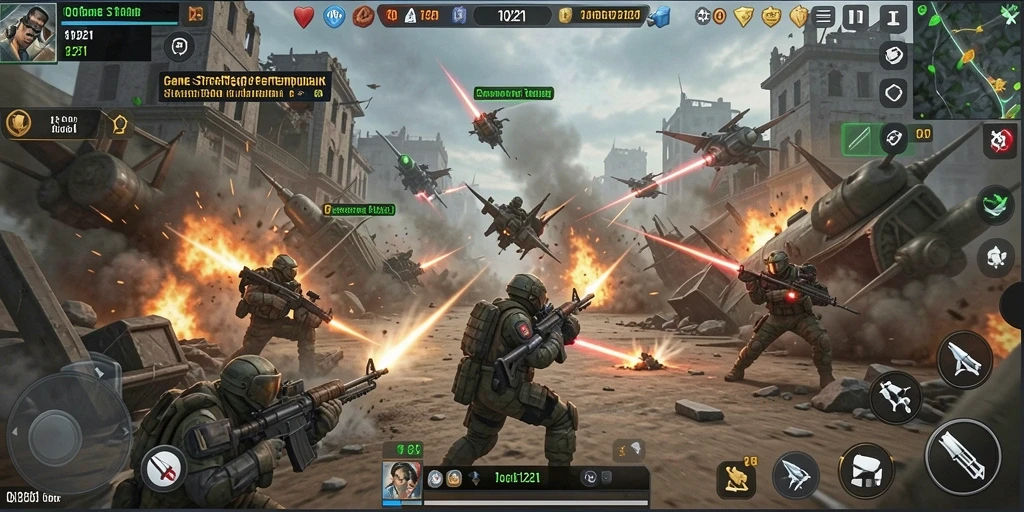 Screenshot gameplay QQ1221 yang menunjukkan strategi pertempuran yang menarik.