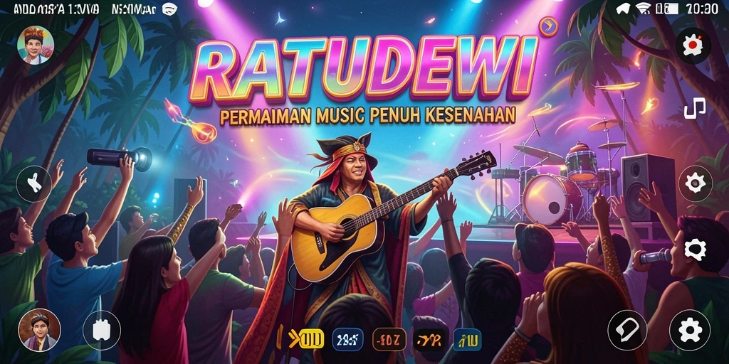 Screenshot gameplay RATUDEWI menunjukkan variasi musik yang menarik.