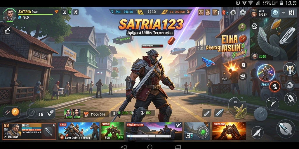 Tampilan utama SATRIA123 dengan berbagai fitur Utility yang menarik.