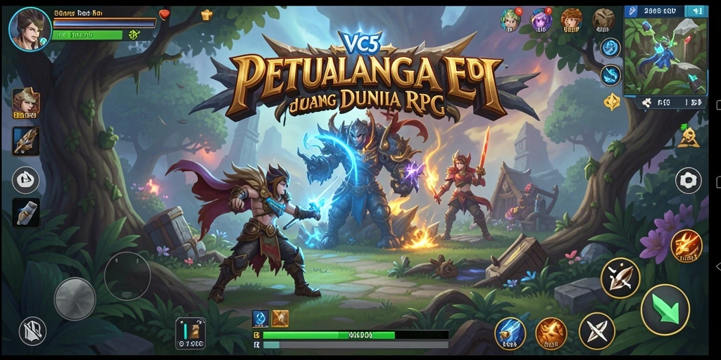 Tampilan gameplay VC5 yang menarik dalam dunia RPG fantastis.
