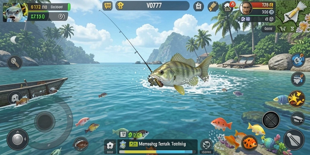 Tangkapan ikan besar di tengah laut dengan gameplay seru.