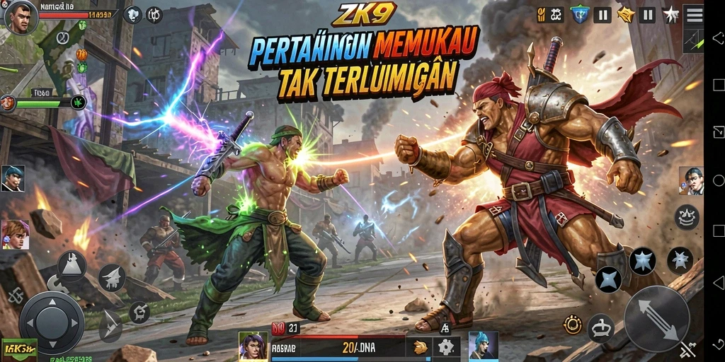Tampilan gameplay ZK9 dengan aksi mendebarkan dan grafis menawan.